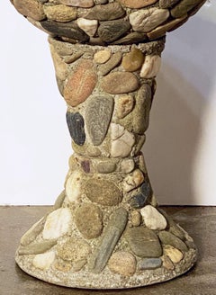 Raised Pebble-Pot Garden Planter or Urn with Embedded Stones from France