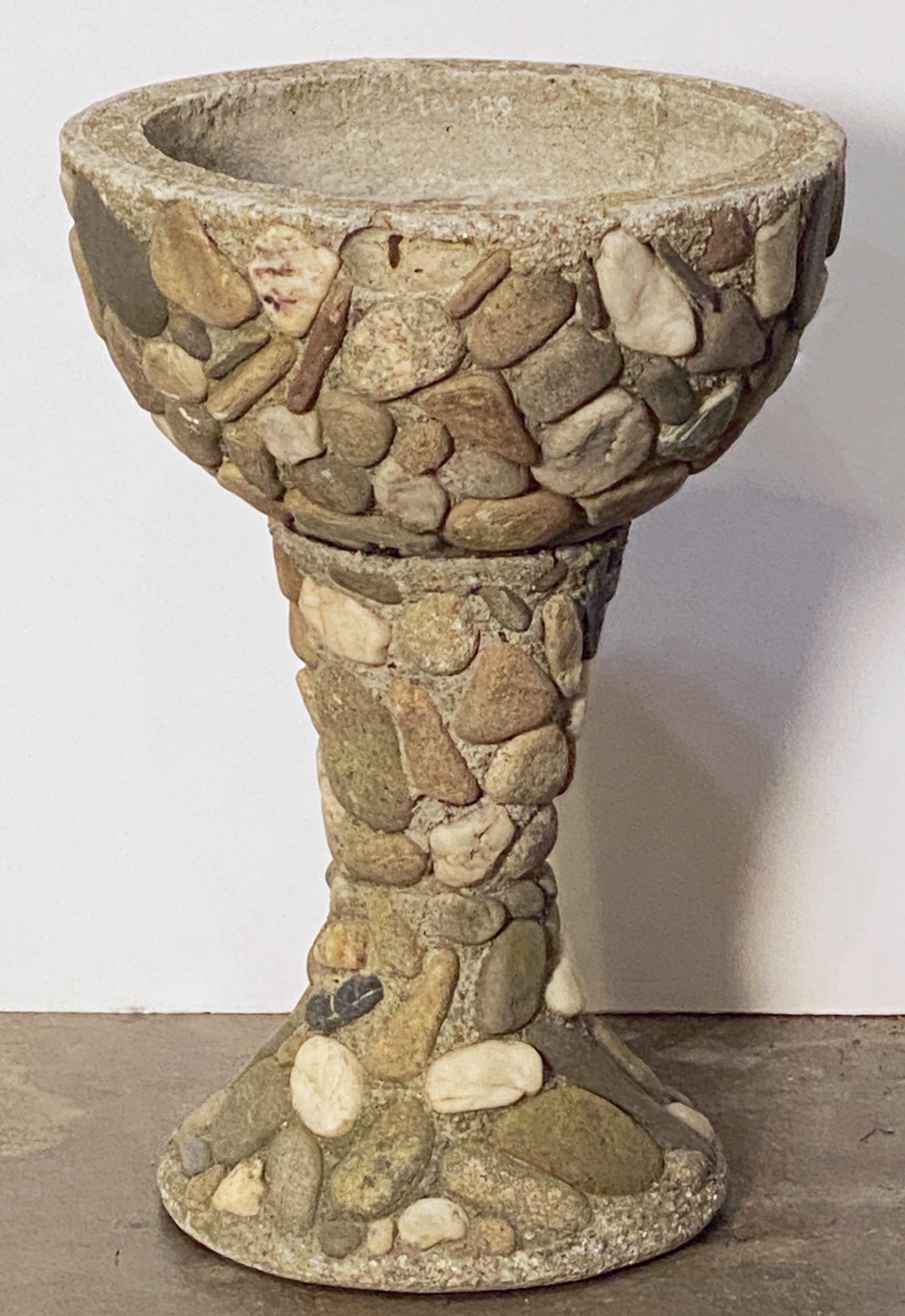 Raised Pebble-Pot Garden Planter or Urn with Embedded Stones from France In Good Condition For Sale In Austin, TX
