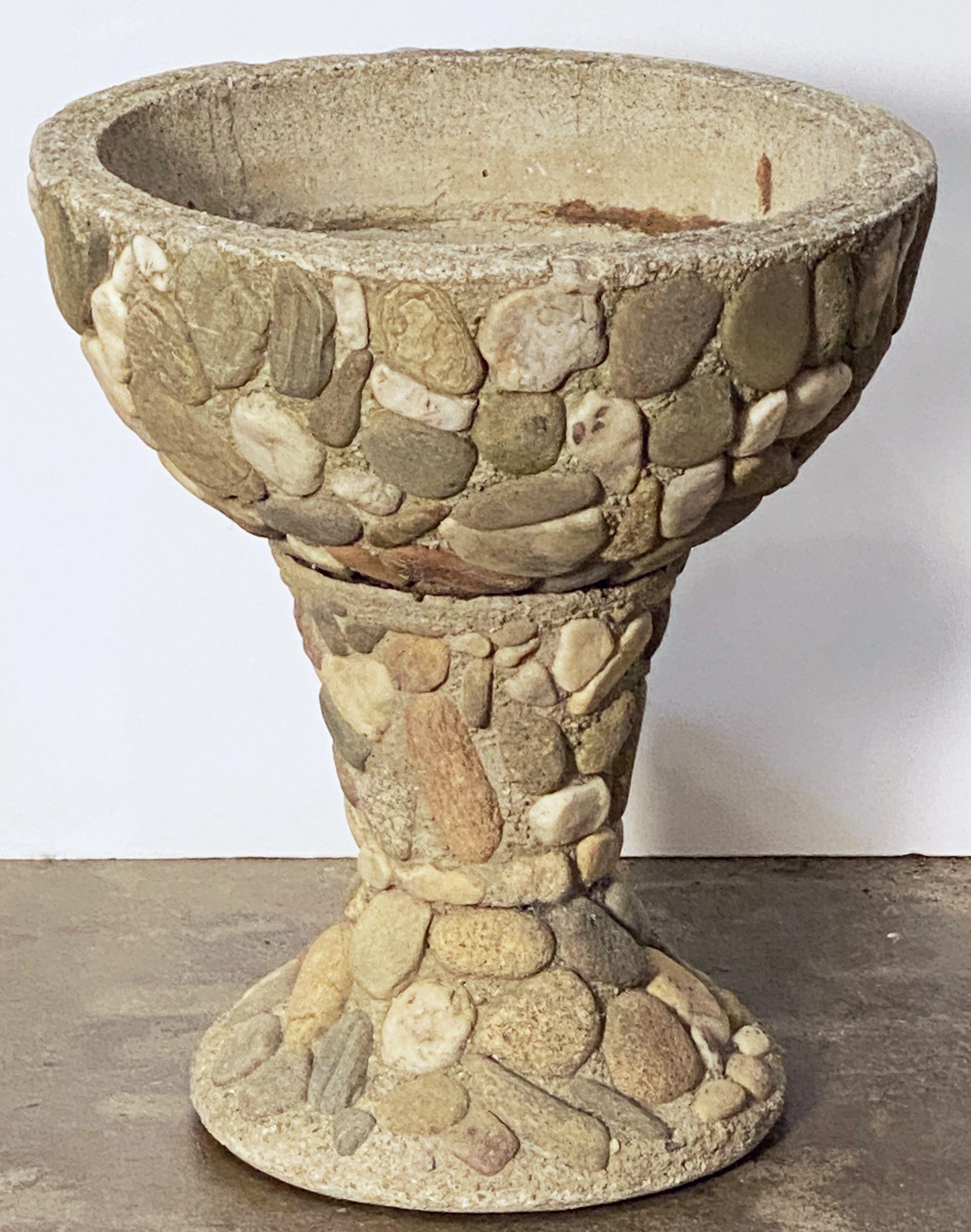 Raised Pebble-Pot Garden Planter or Urn with Embedded Stones from France In Good Condition For Sale In Austin, TX