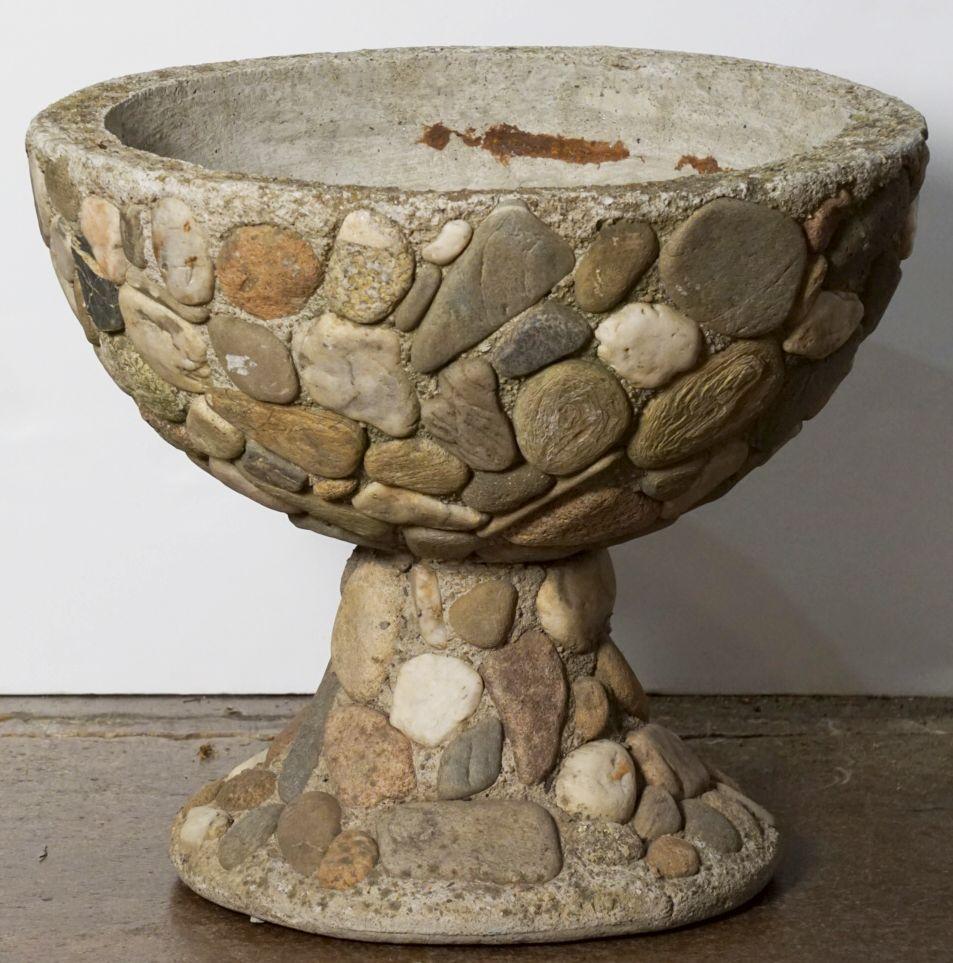 Raised Pebble-Pot Garden Planter or Urn with Embedded Stones from, France In Good Condition For Sale In Austin, TX