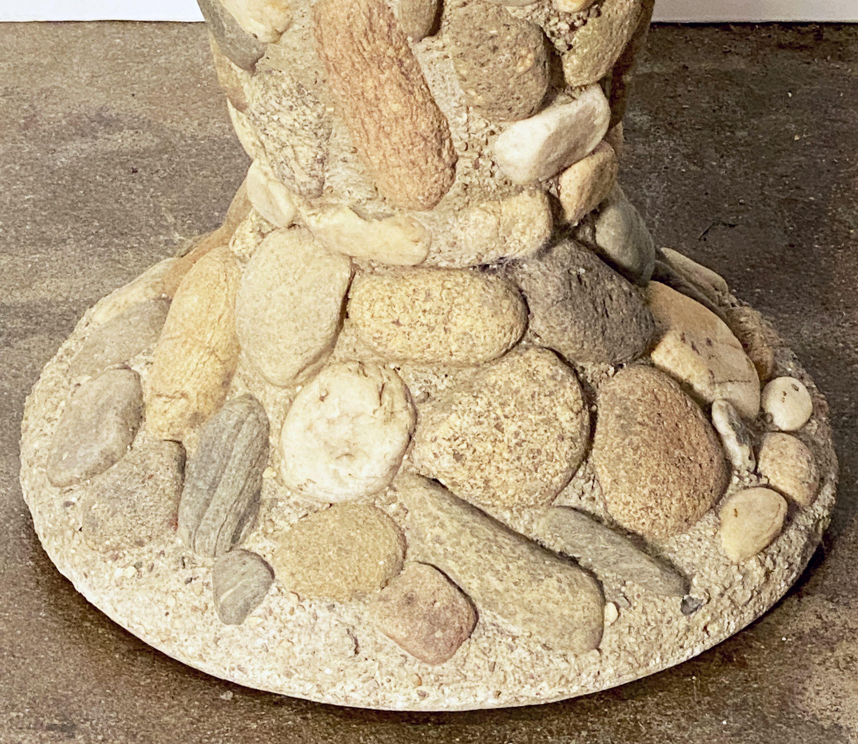 Raised Pebble-Pot Garden Planter or Urn with Embedded Stones from France For Sale 2
