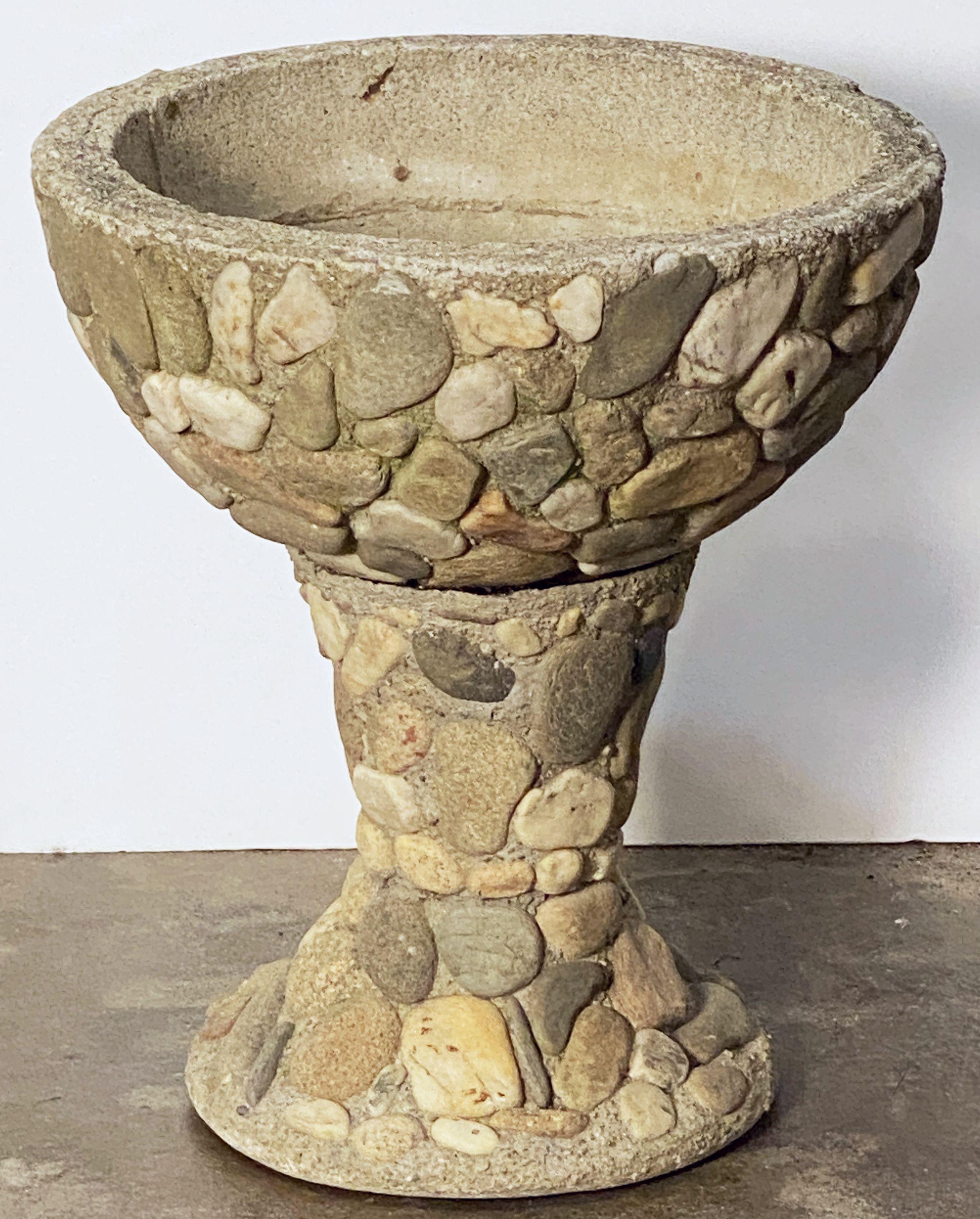 Raised Pebble-Pot Garden Planter or Urn with Embedded Stones from France For Sale 4
