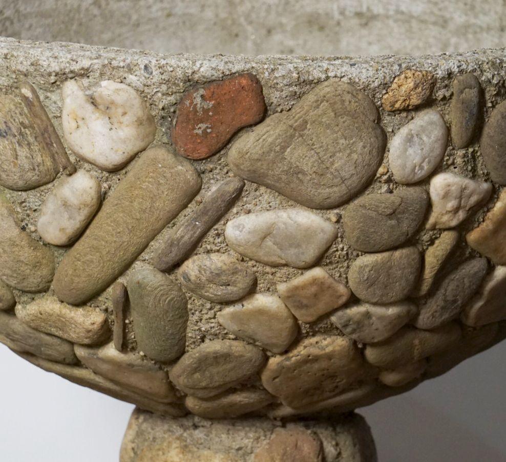 Raised Pebble-Pot Garden Planter or Urn with Embedded Stones from, France For Sale 4