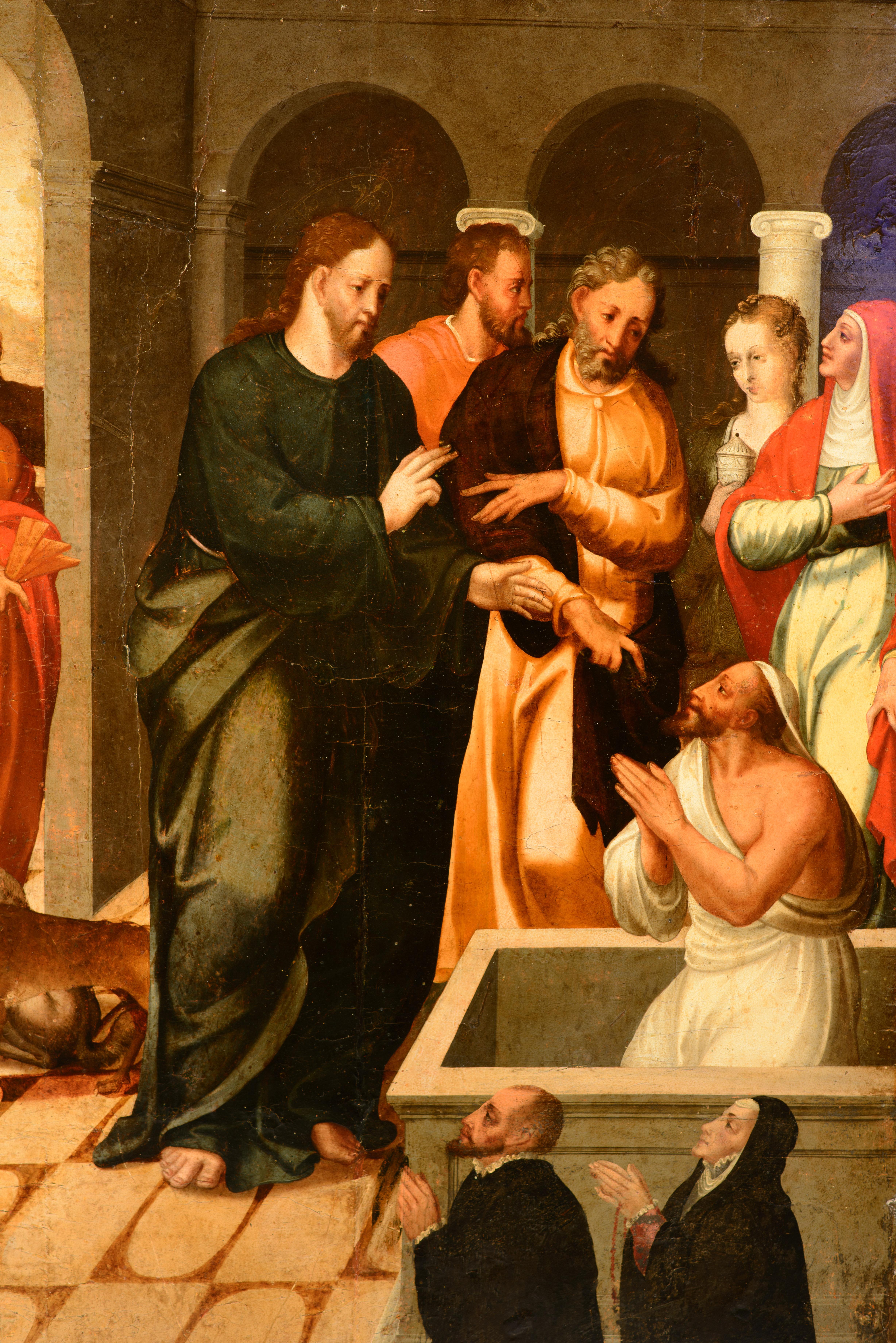  Sollevamento di Lazarus con San Rocco e due donatori. Olio su pannello. Scuola castigliana, XVI secolo.
 Olio su tavola raffigurante una scena d'interno con archi semicircolari e capitelli ionici, un ingresso a sinistra, un pavimento in cotto e una