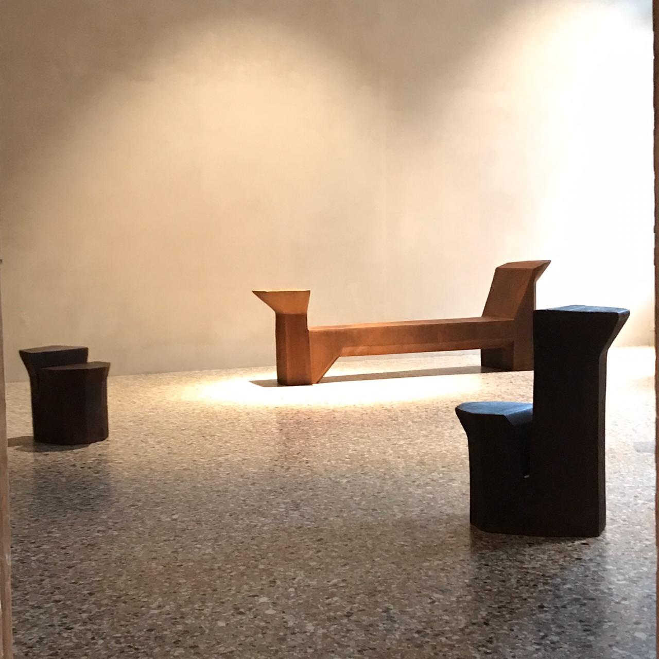 Raissa Bench by Georges Mohasseb in Oxidised Concrete In New Condition In Pireaus-Athens, Greece