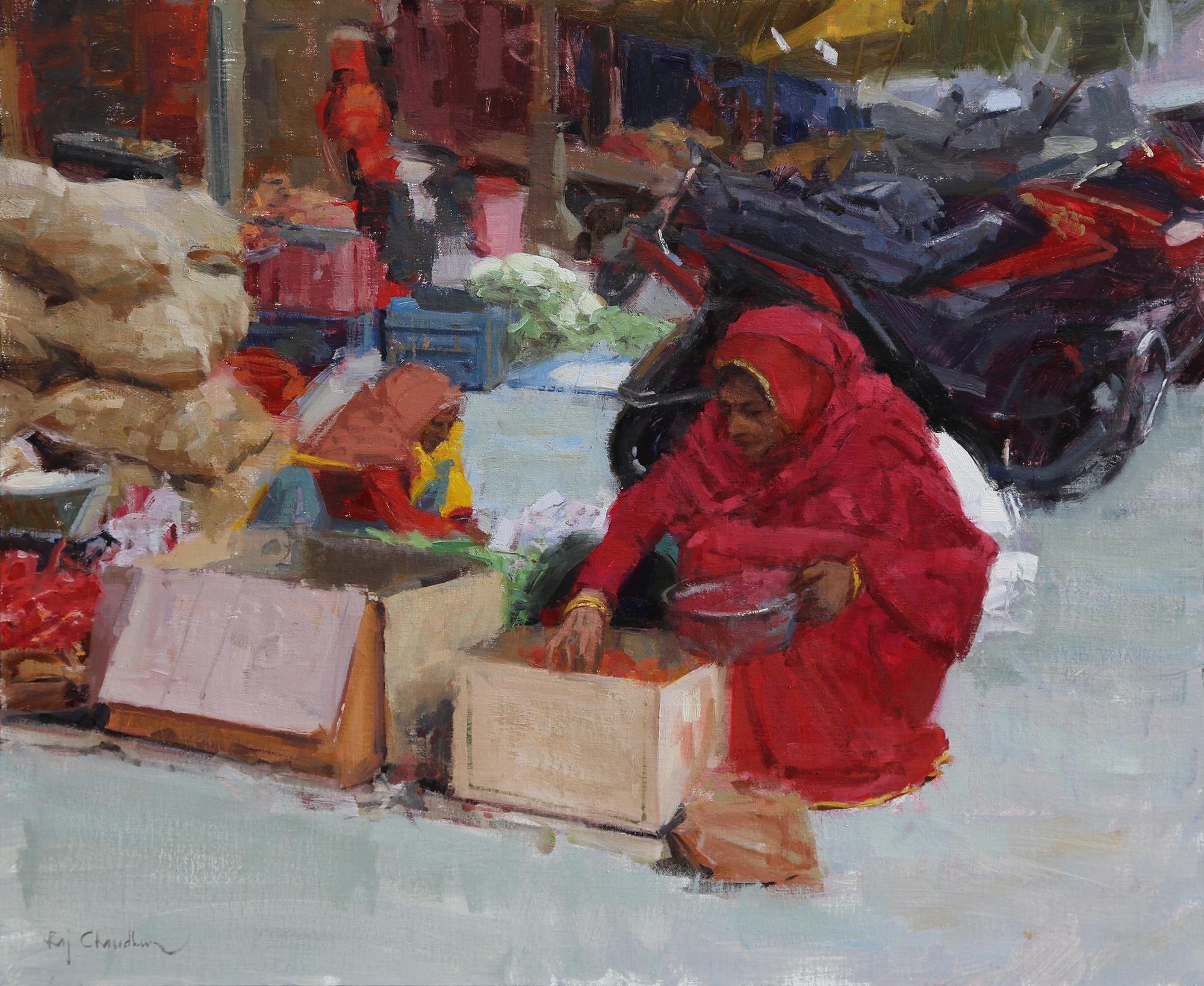 Celebration Party Oil American Impressionistic Style Traveling Painter, Chess For Sale 2