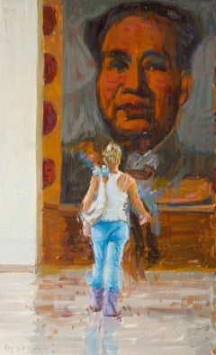 Looking for Andy   Oil on Panel 16" x 10" Framed New Orientalism Artist