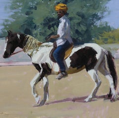 Rajasthani Horseman   20" x 24"  American Impressionism  India  Colors  Horse
