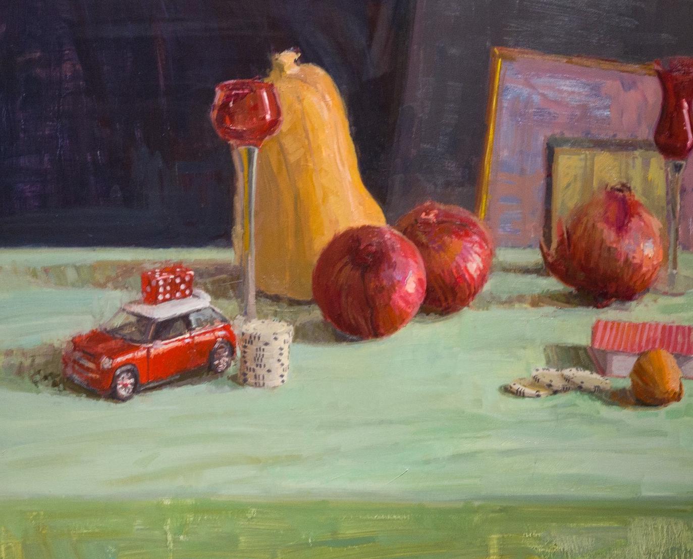 Still Life with Onions displays the American Impressionistic Style . The artist describes himself as one of the New Orientalists a traveling painter in the modern world. Custom Frame. Still Life with Onions is 20 x 24 and is framed.
 
Raj Chaudhuri