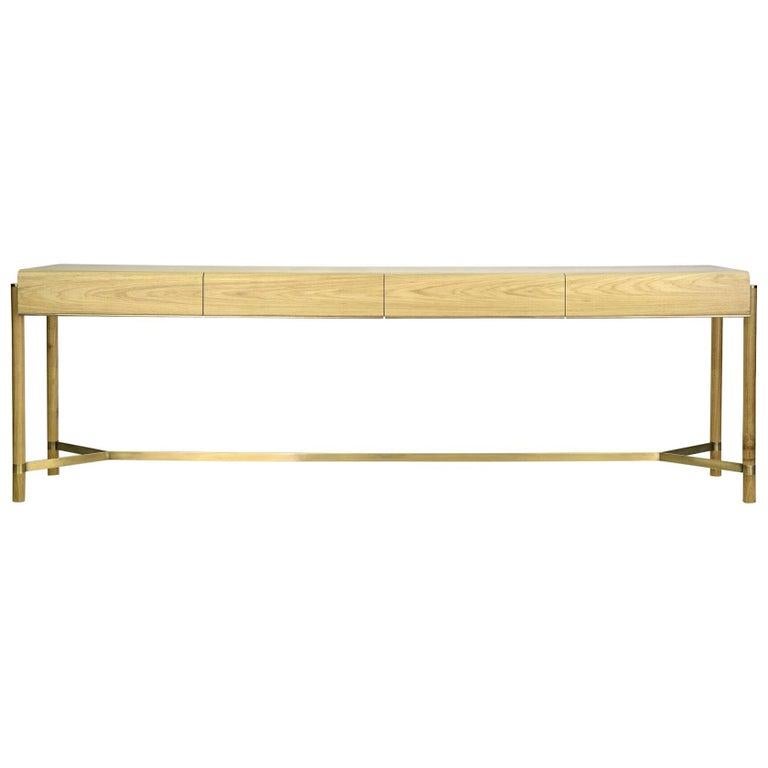 Contemporary Wood and Metal Console.