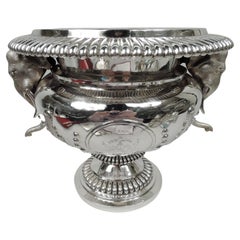 Raj Indian Silver Elephant Wine Cooler Centerpiece with Nawab’s Coat of Arms