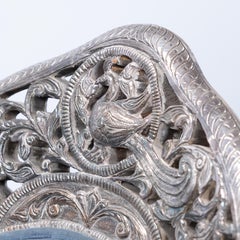 Raj Palace Carved Wood and Silver Covered Repousse Sofa