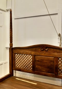 Raj Style Colonial Carved 4 Poster Bed, Super King Size