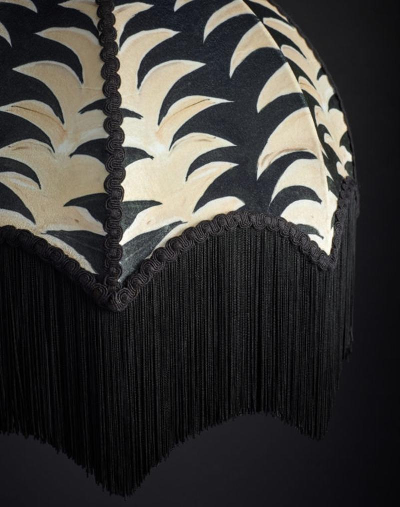 British Raja Lampshade with Fringing - Medium (16