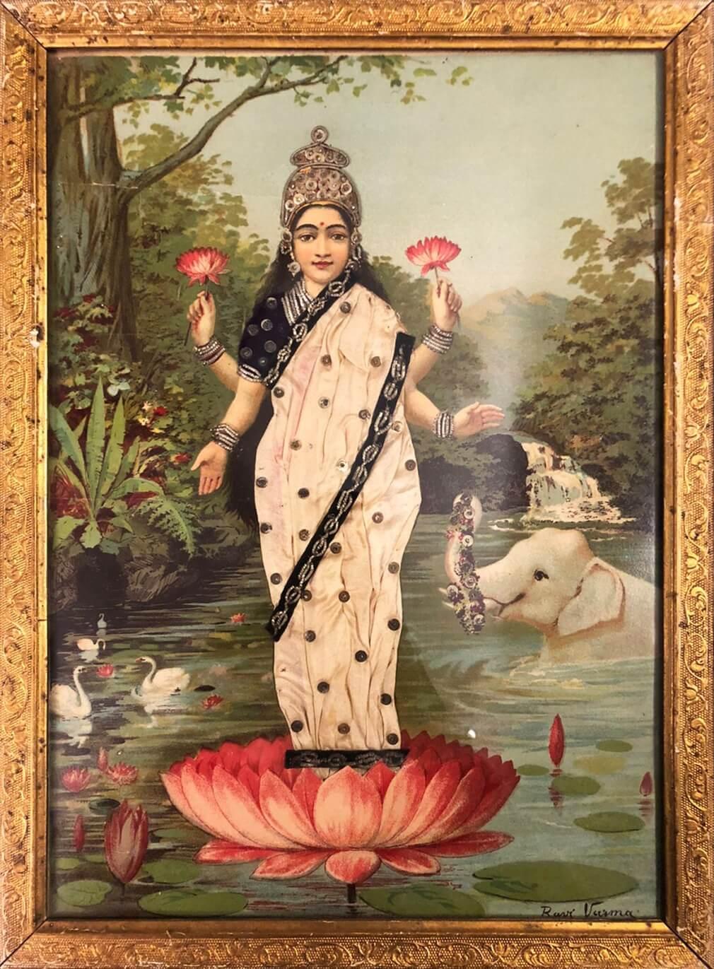 Laxmi, Figurativo, Mitología por Raja Ravi Verma "En Stock"