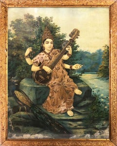 Saraswati, Figurative, Mythology by Raja Ravi Verma "In Stock"