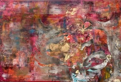 Kuss des Lebens.  Große Contemporary Mixed Media Abstract Painting