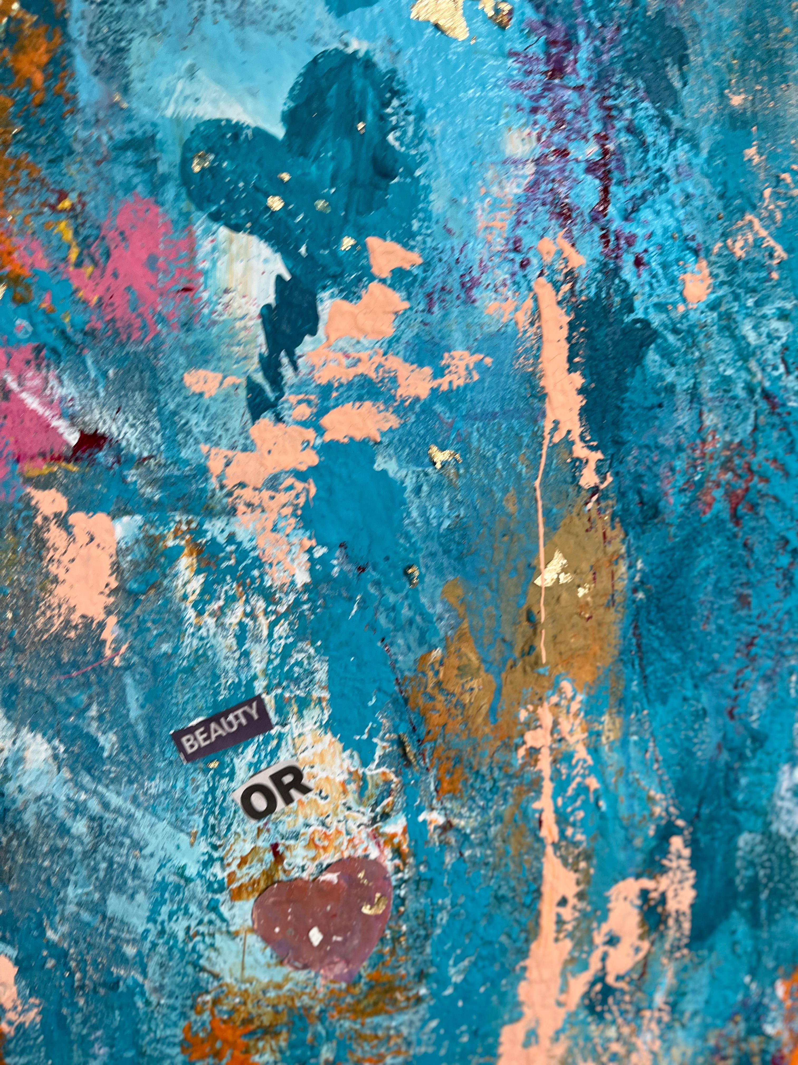 Amore o lussuria.  Pittura astratta a tecnica mista contemporanea di grandi dimensioni - Mixed Media Art Astratto di Rajan Seth