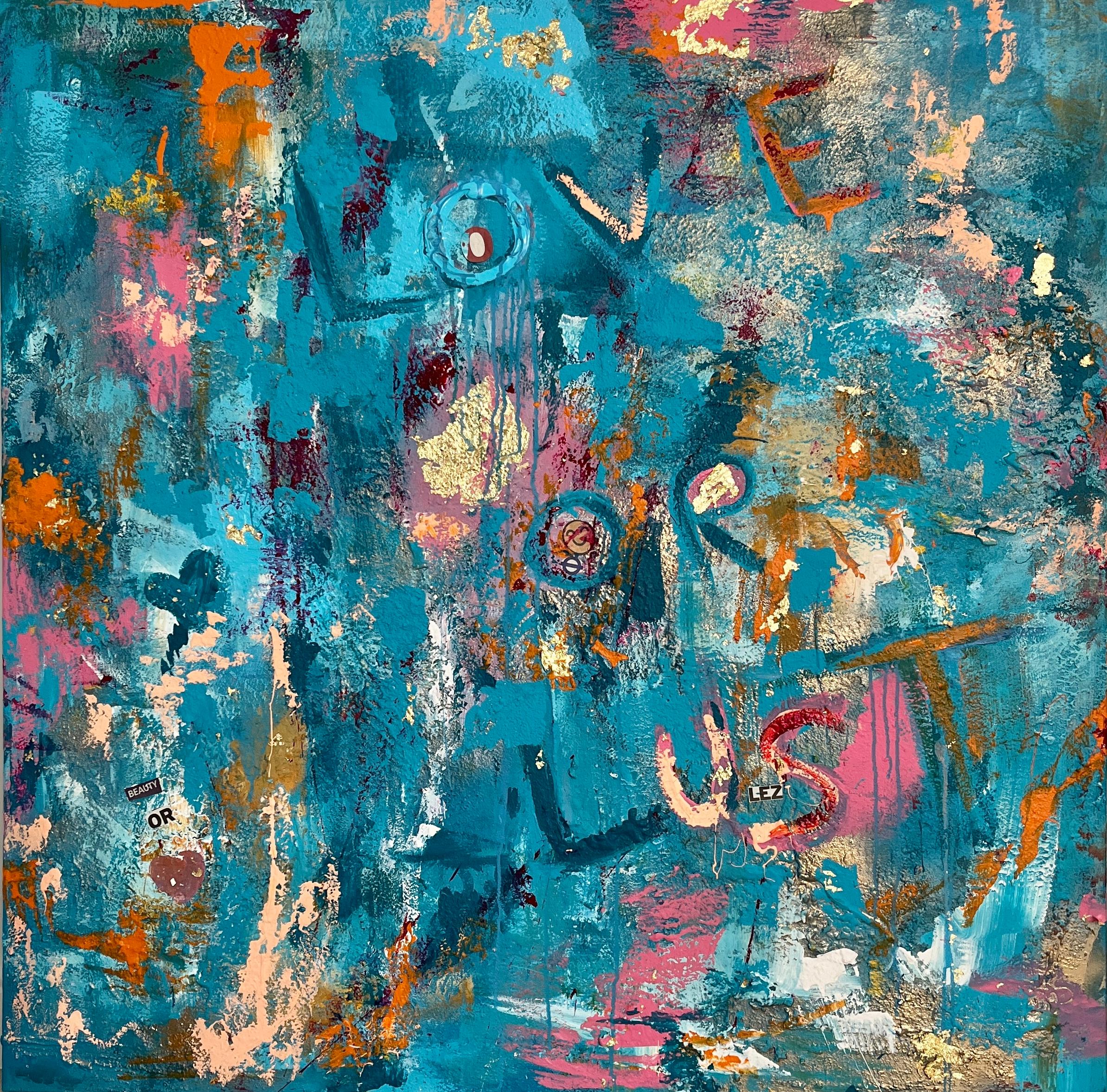 Love or Lust.  Large Contemporary Mixed Media Abstract Painting