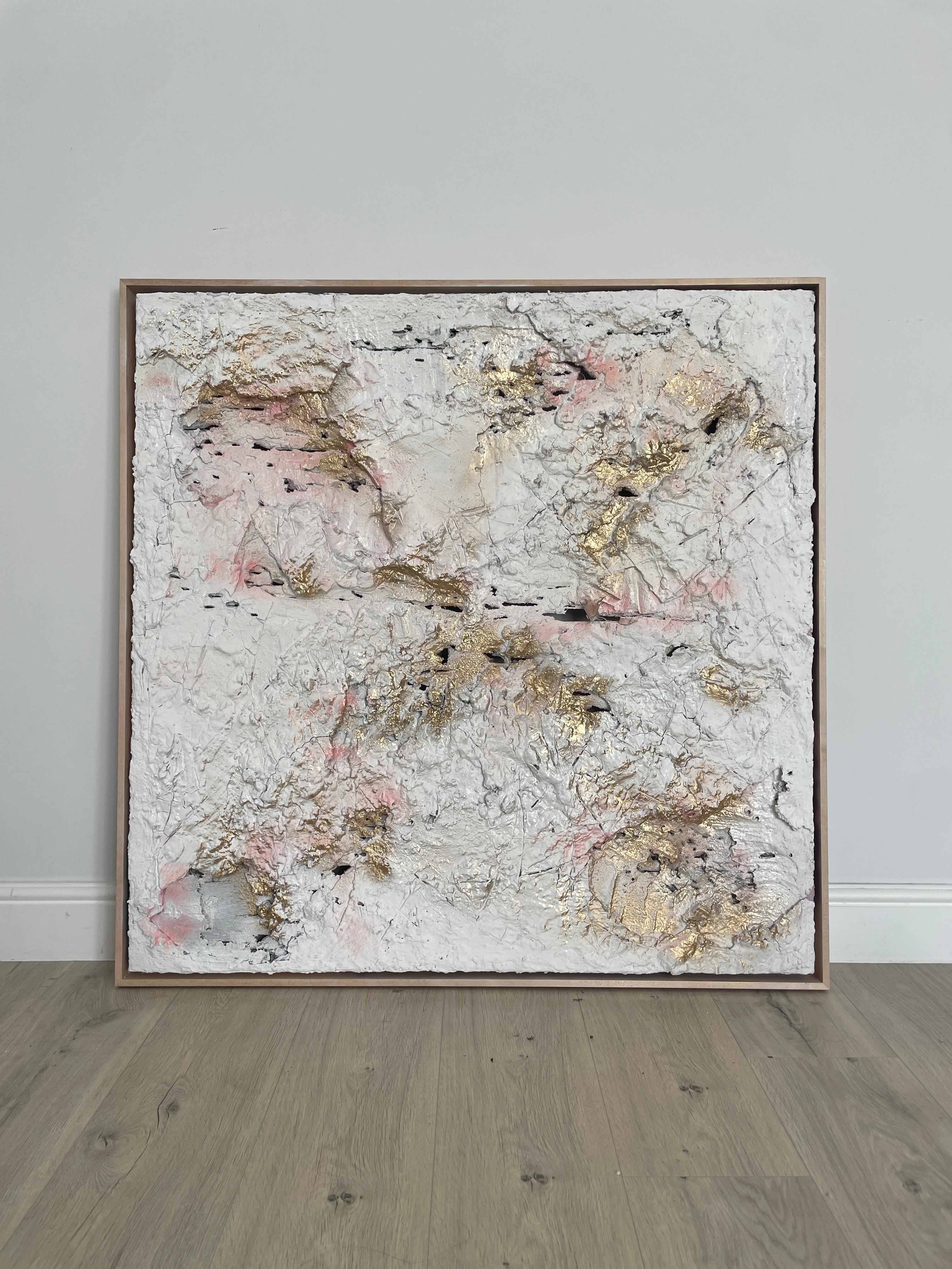 Quadro originale a tecnica mista di Rajan SETH. Un'opera d'arte fortemente strutturata in bianco, oro metallizzato e rosa scuro. Incorniciato in Oak.

INFORMAZIONI AGGIUNTIVE:
Concrete Rose di Rajan SETH [2023]
Pittura originale
Tecnica mista -