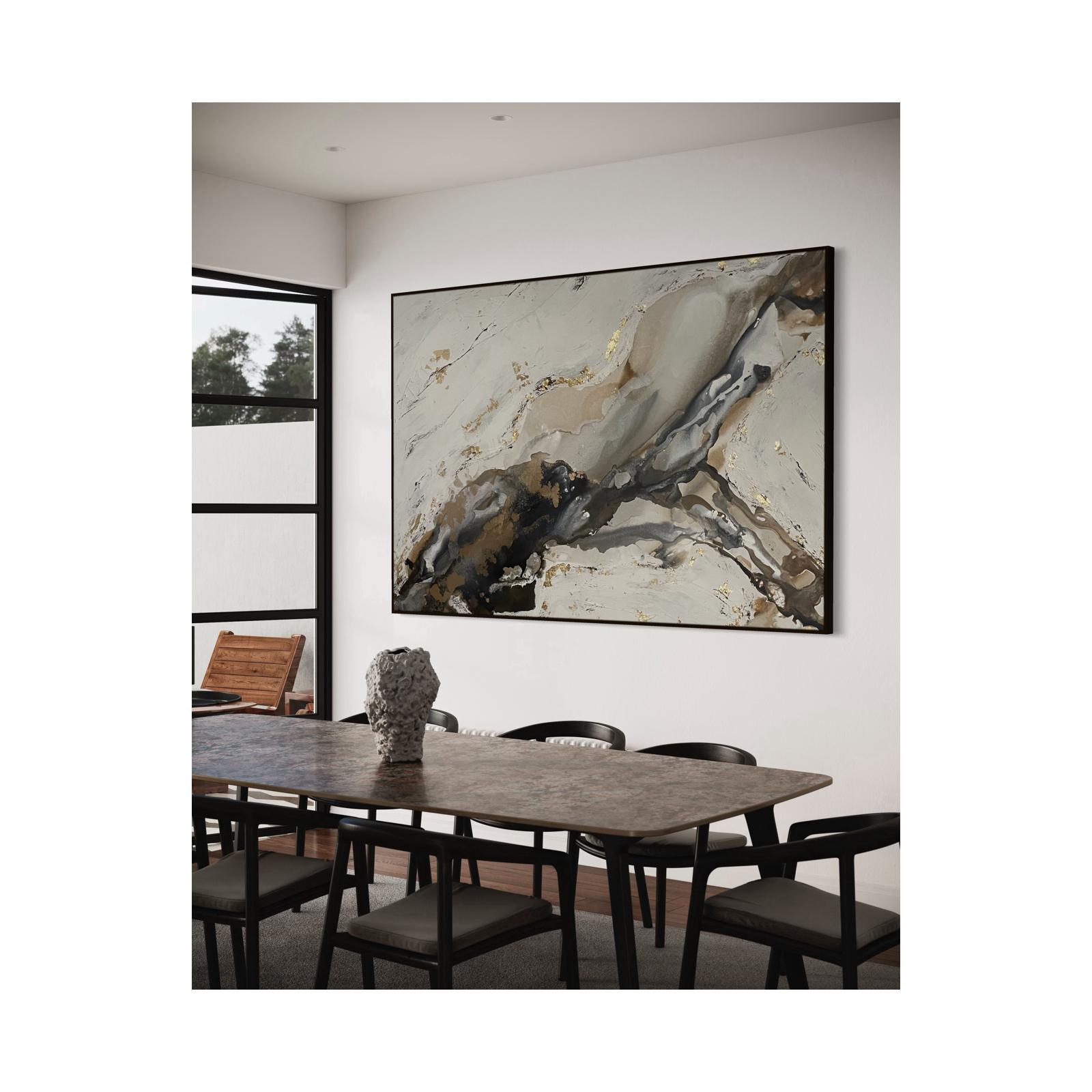 Cavaliere Oscuro, Pittura originale, Arte astratta, Stone, Pittura materica, Arte 3D - Painting Astratto di Rajan Seth