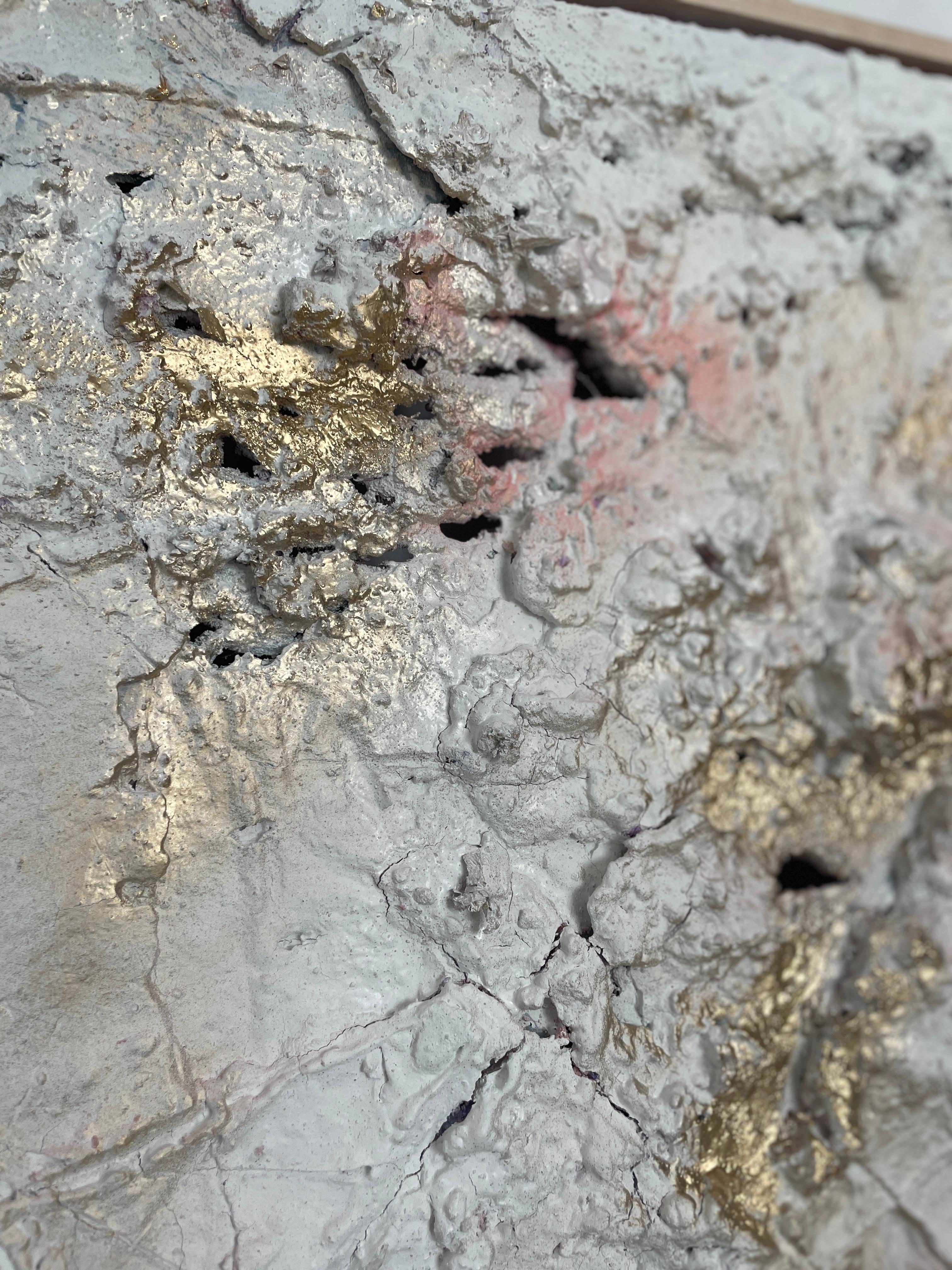 Dittico di Taupe e Concrete Rose, Quadro originale, Astratto, Arte strutturata 5