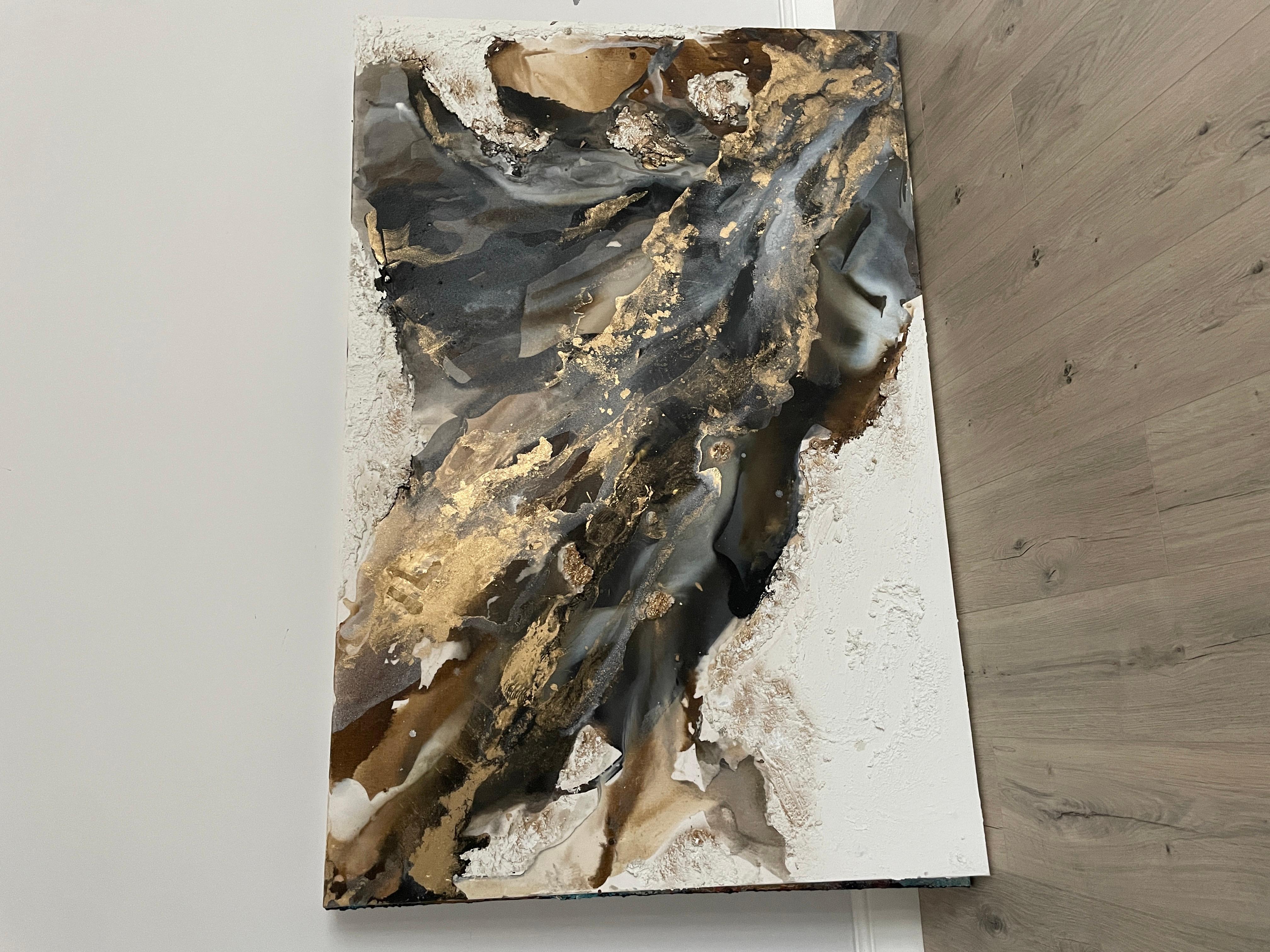 Eterno - Abstract Painting Marrone di Rajan Seth