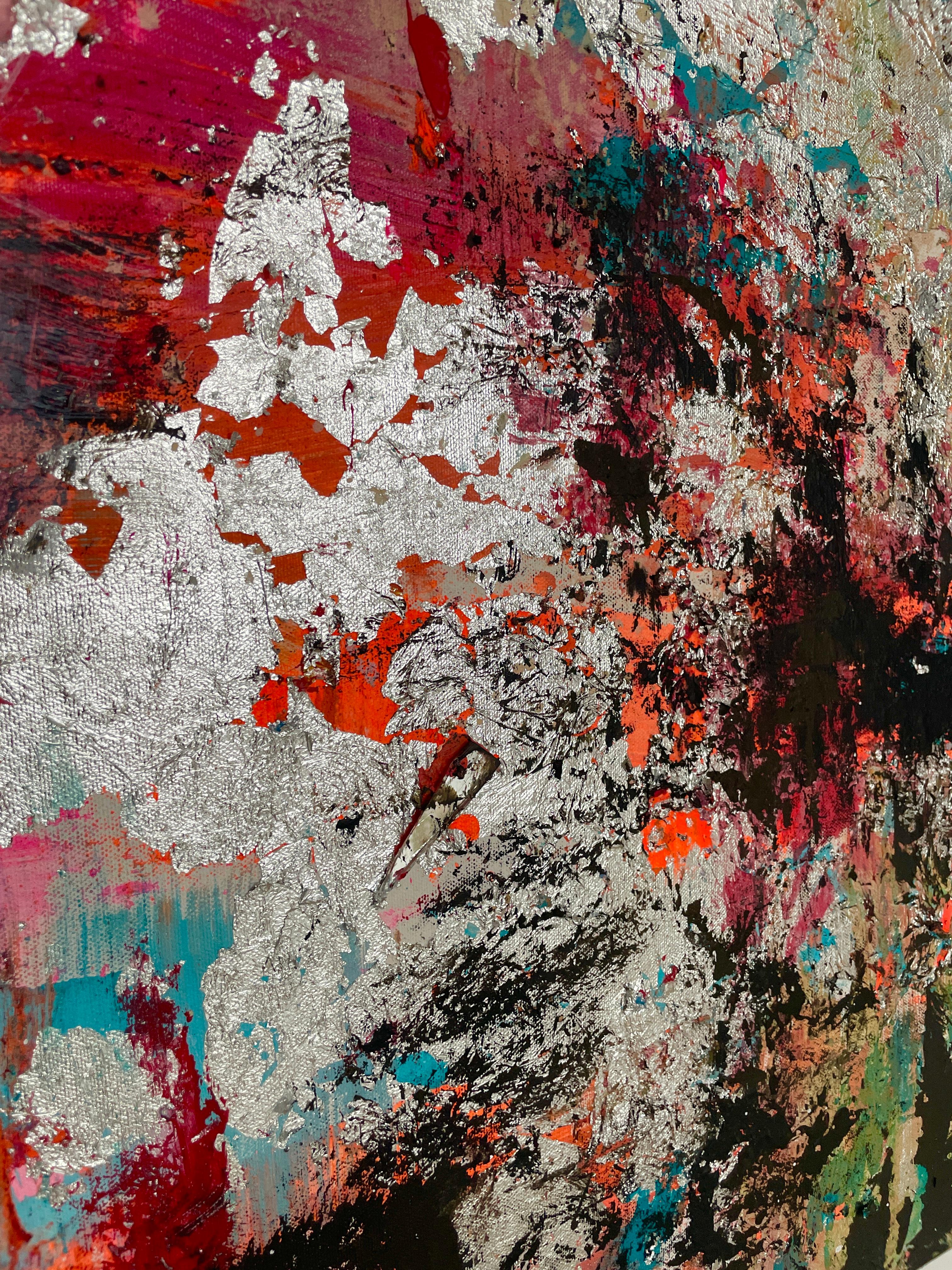 Jumpman, Pittura originale, Astratto, Moderno, Paesaggio originale arte urbana - Painting di Rajan Seth