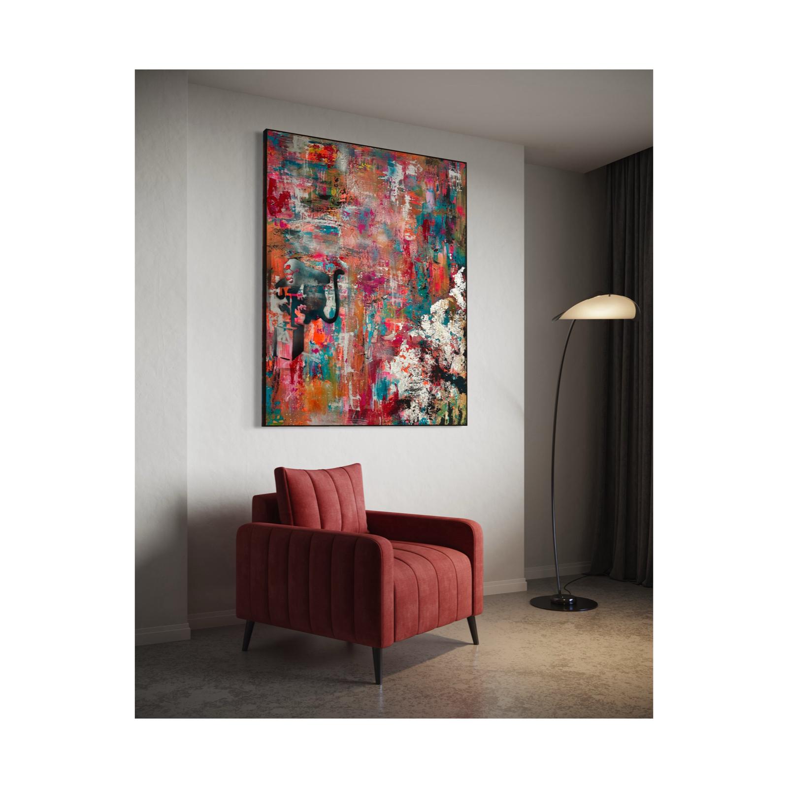 Jumpman, Pittura originale, Astratto, Moderno, Paesaggio originale arte urbana 1