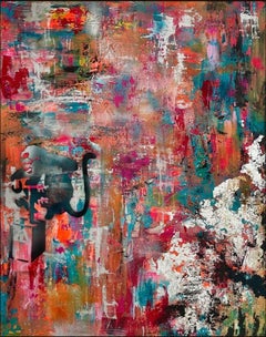 Jumpman, Peinture originale, Abstrait, Modernity, Original landscape urban art