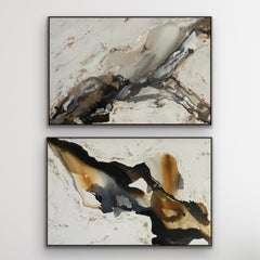 Dittico Moka e Cavaliere Oscuro, Pittura originale, Astratto, Arte 3D testuale