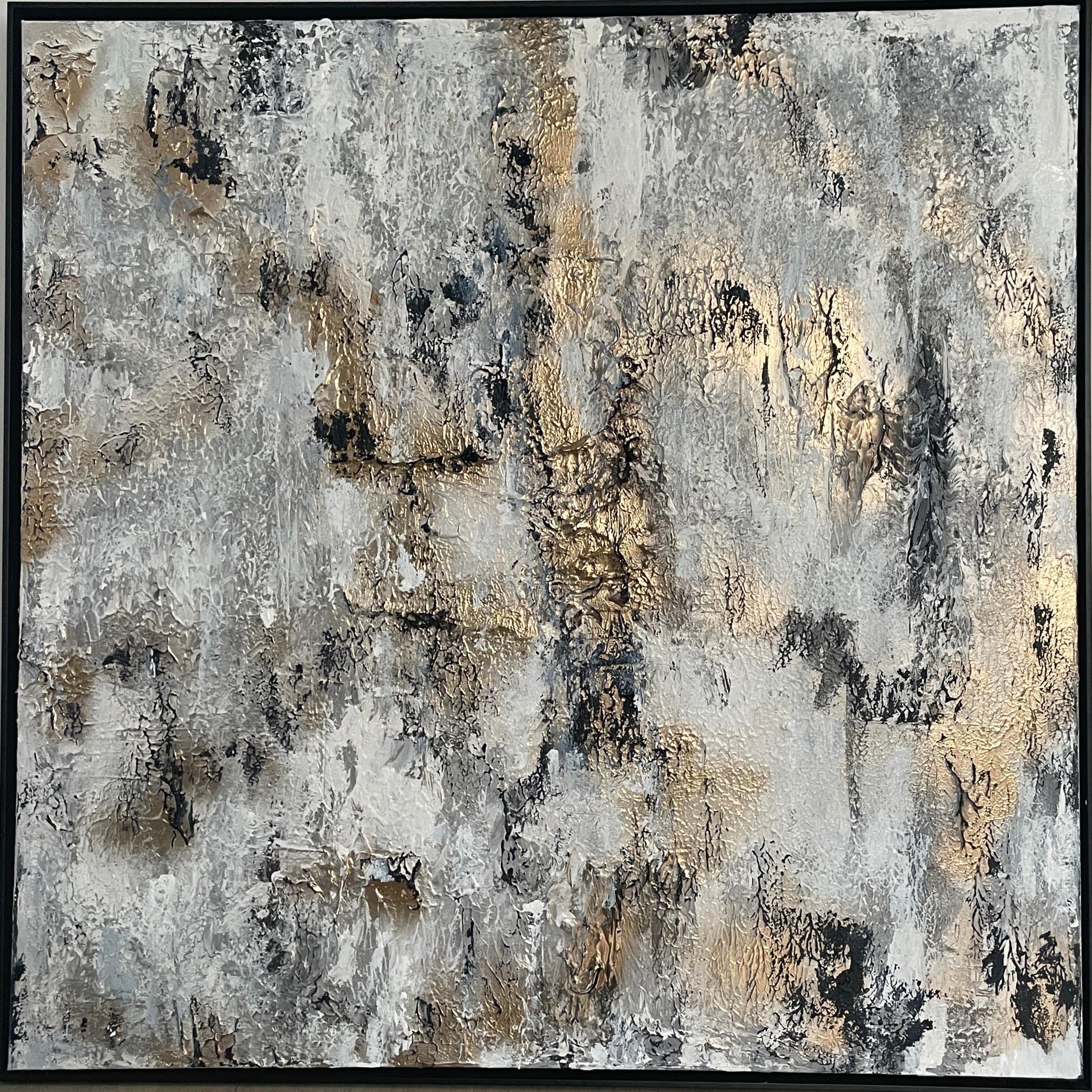 Pittura a tecnica mista dell'artista Rajan SetH. L'opera si ispira molto alle tonalità dei colori dell'arredamento.

INFORMAZIONI AGGIUNTIVE:
Pittura acrilica, vernice spray su tela
100 H. x 100 L. x 2,89 P. cm (39,37 x 39,37 x 1,14 pollici)
Venduto