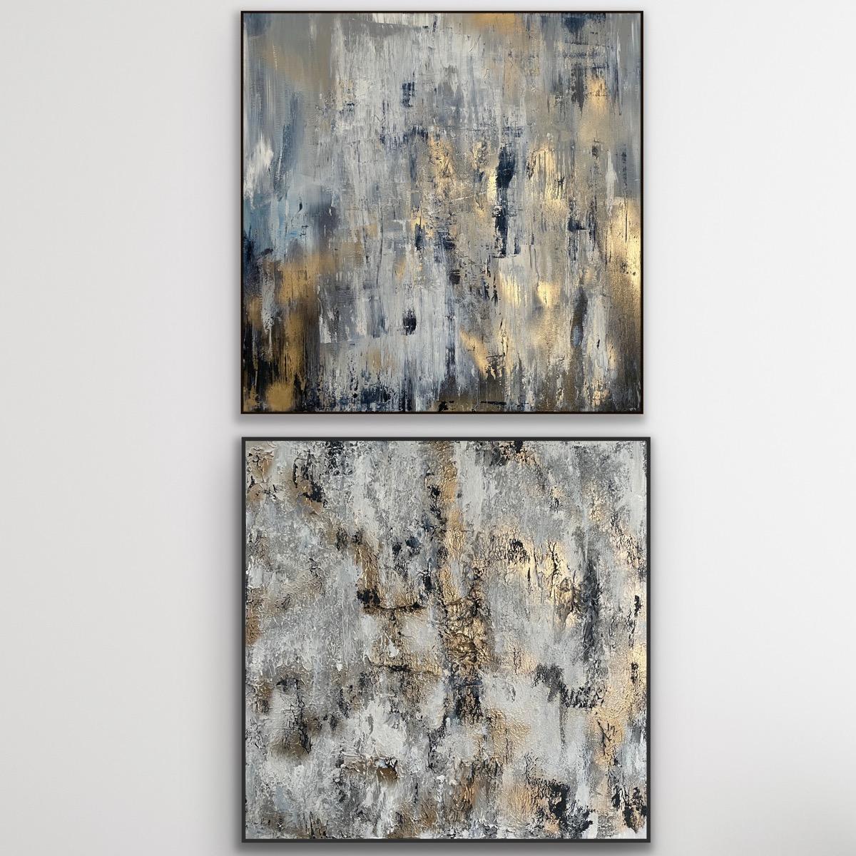 Abstract Painting di Rajan Seth - Dittico Odissea e No 11, Pittura originale, Astratto, Moderno