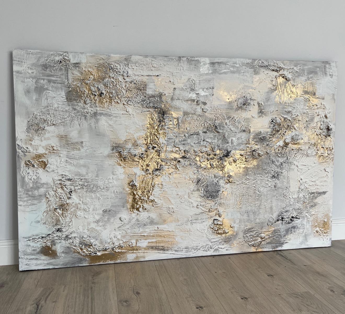 Patera, Original painting, Abstract, Gold, Morden, Textured, Contemporary art For Sale 1