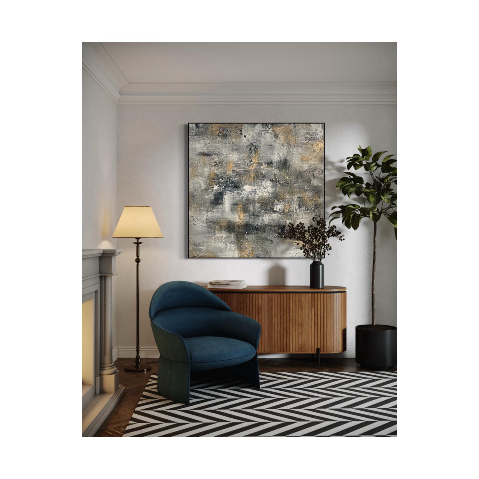 Grigio Tempesta, Pittura originale, Astratto, Moderno, Pittura originale di paesaggio 1