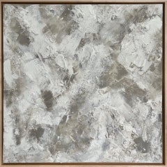 taupe, art abstrait, peinture texturée, blanc, gris, moderne