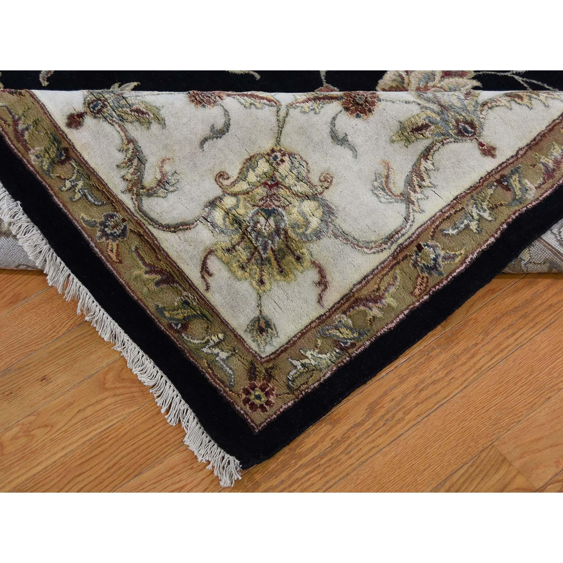 Contemporary Rajasthan Half Wool and Half Silk Hand Knotted Oriental Rug