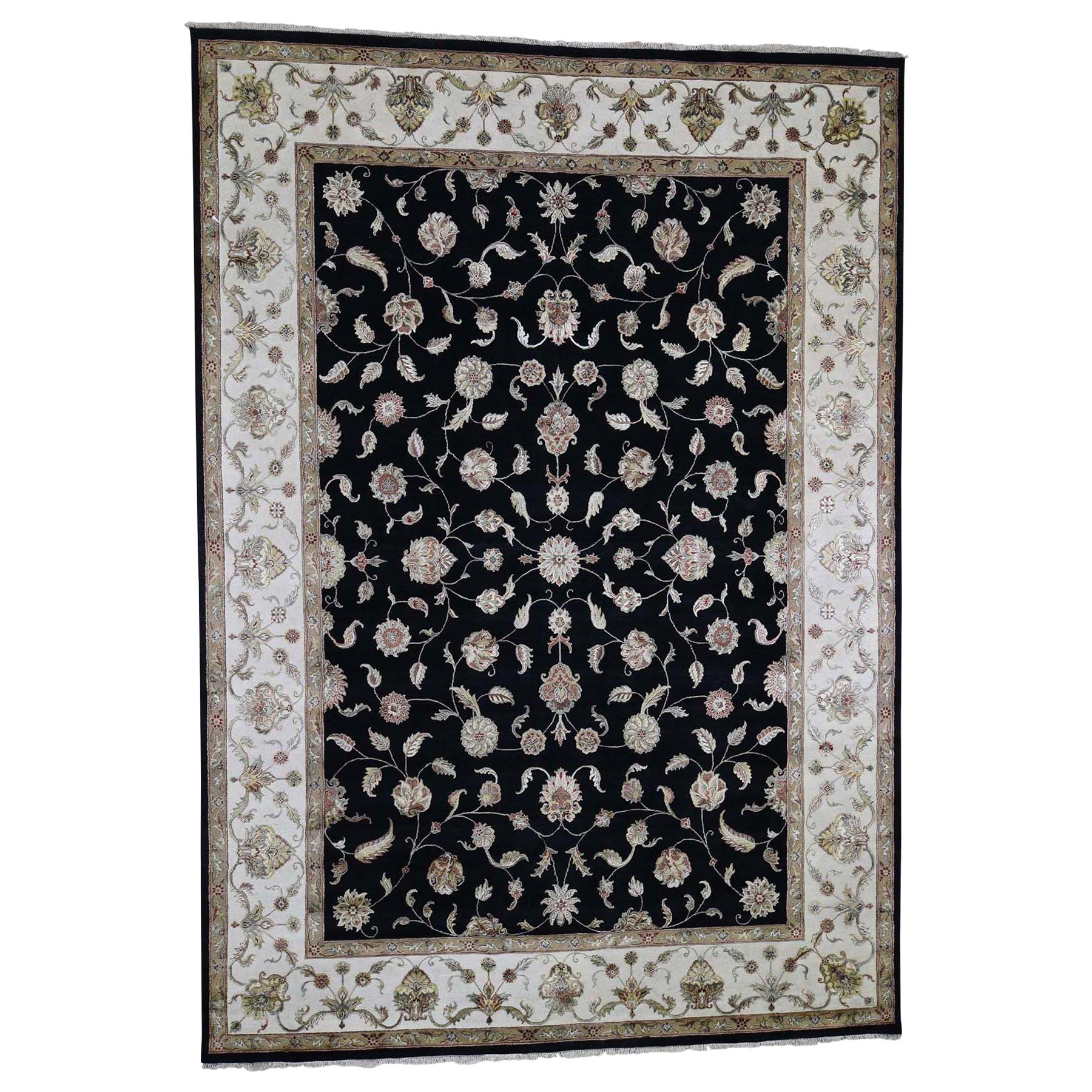 Rajasthan Half Wool and Half Silk Hand Knotted Oriental Rug