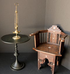 Anglo Indian Victorian Brass Oil Lamp 19th Century