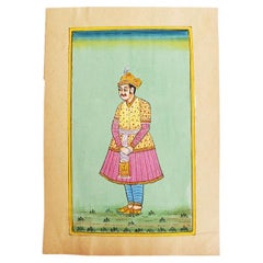 Rajasthani Hand Painted Indian Portrait Painting of a Man in Traditional Dress