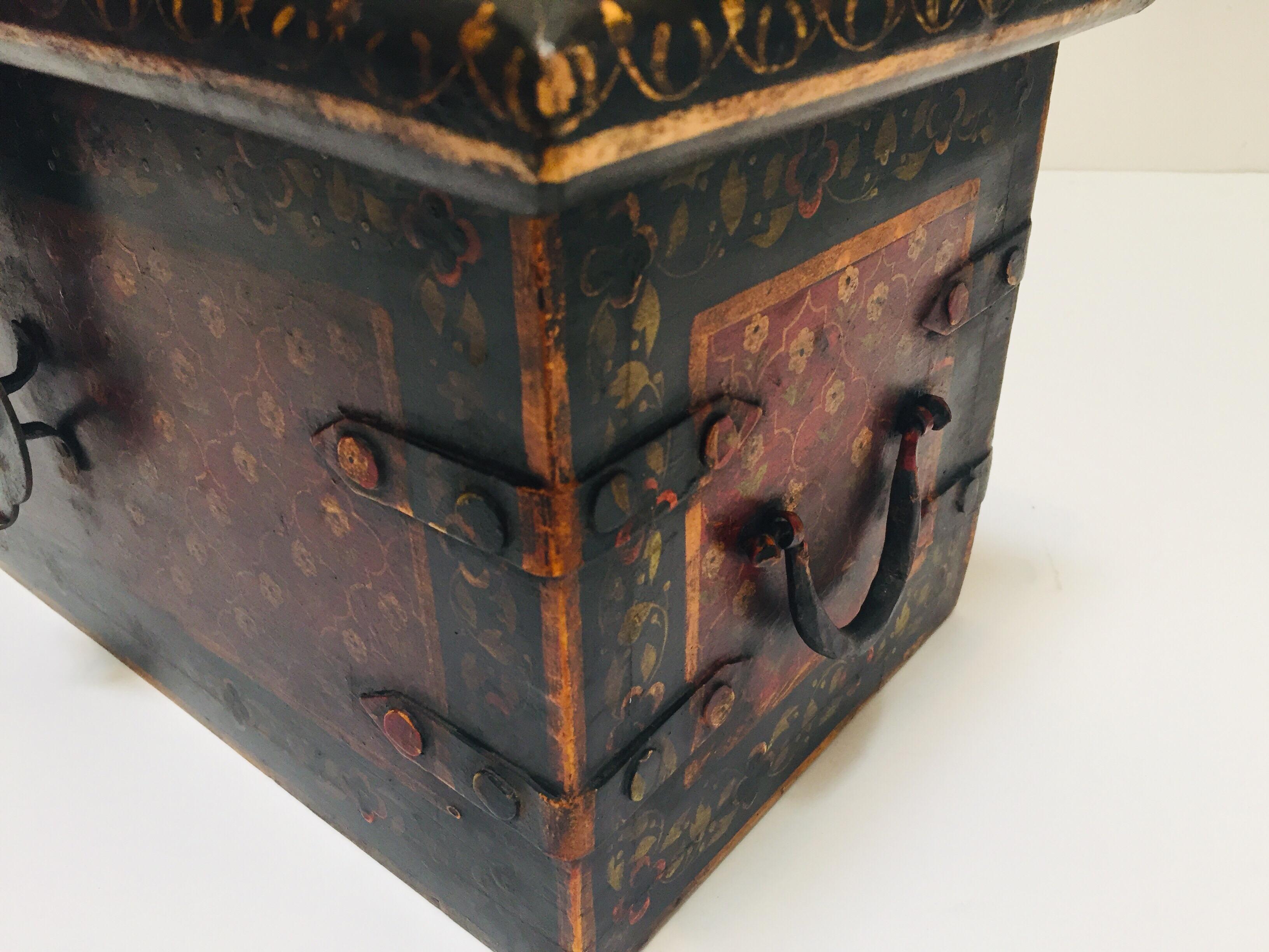 Hand-Crafted Rajasthani Hand-Painted Large Jewelry Dowry Box