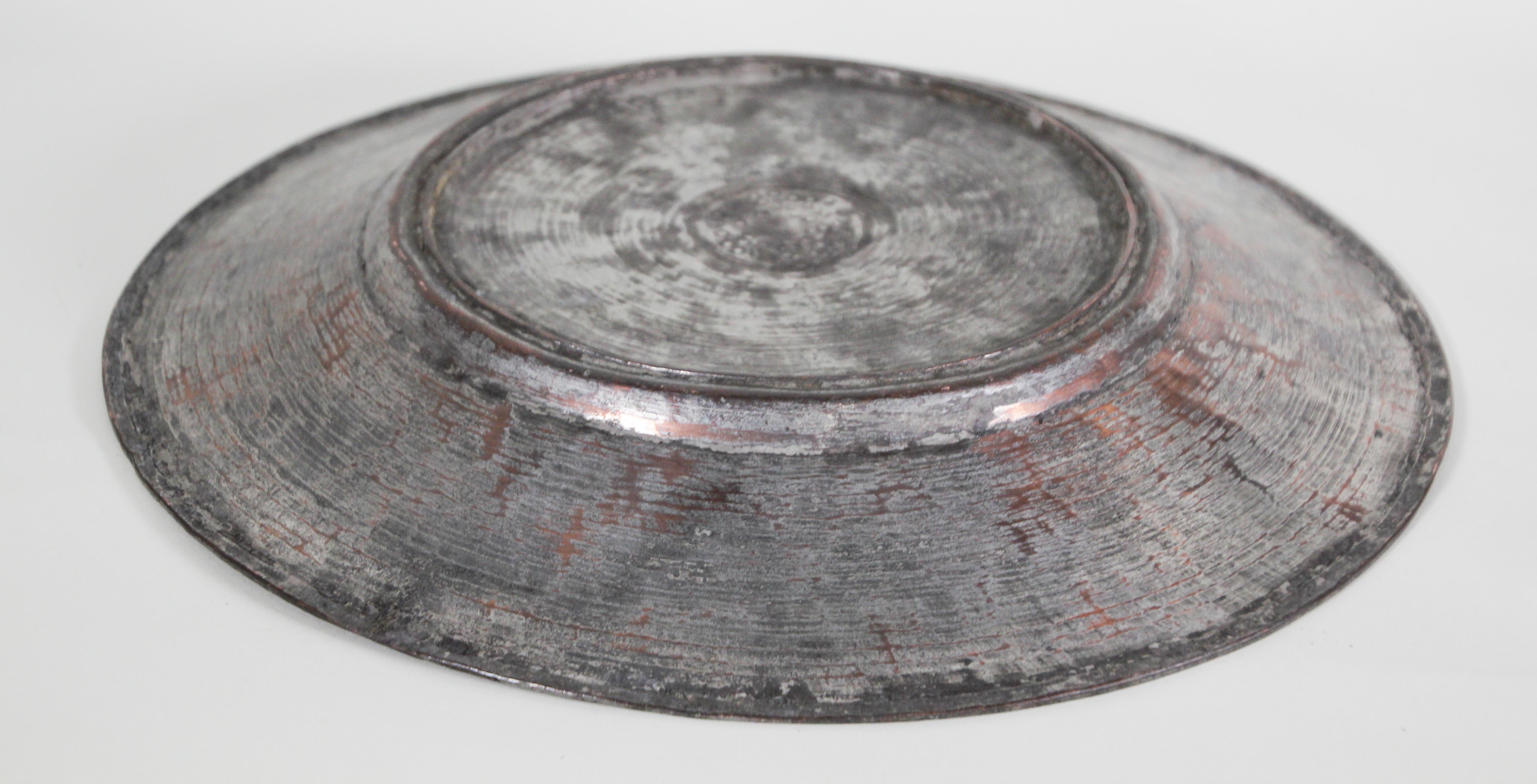 Antique Turkish Ottoman Metal Tinned Copper Vessel Islamic Moorish Style For Sale 6