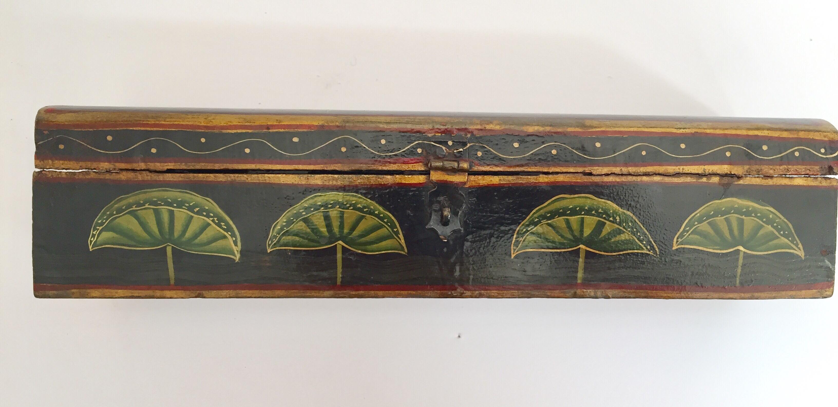Rajhastani Hand Painted Decorative Box Black with Floral Designs 1