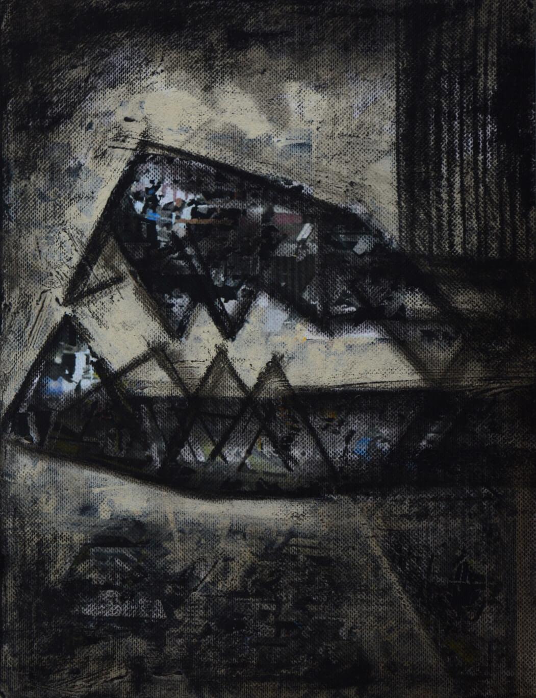 Rajib Bhattacharjee Abstract Painting - Untitled, Abstracts, Charcoal, Acrylic on Transfer Print Indian Artist"In Stock"