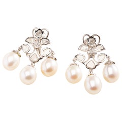 Boucles d'oreilles Rajkumari en or blanc 18 carats et diamants