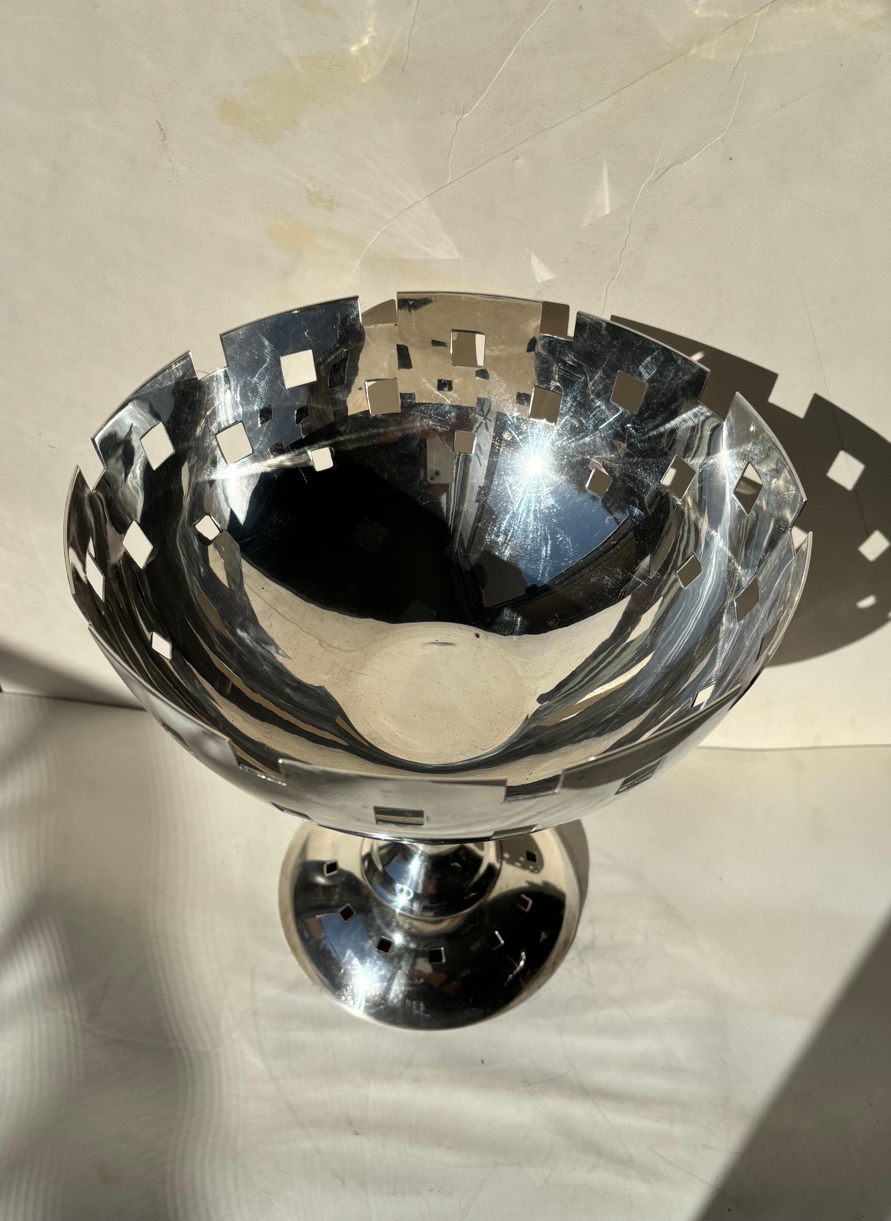 Italian Raju Peddada  large silver footed bowl / Tazza  name 