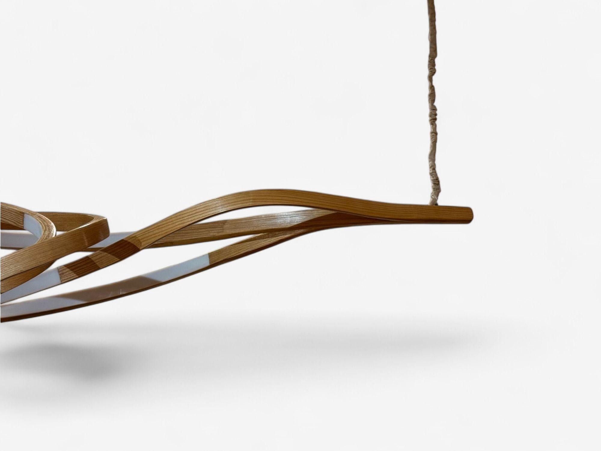 XXIe siècle et contemporain Raka Studio, Lustre contemporain, Organic Modern, Bentwood, LED, 21st C.