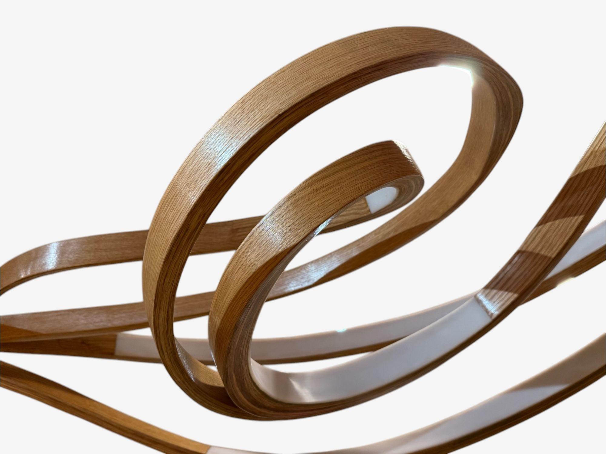Frêne Raka Studio, Lustre contemporain, Organic Modern, Bentwood, LED, 21st C.