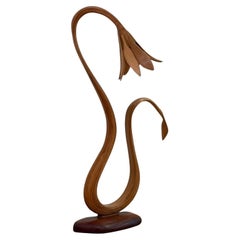 Raka Studio, Contemporary, Organic Modern, Flower Table Lamp, Bentwood, 21st C.
