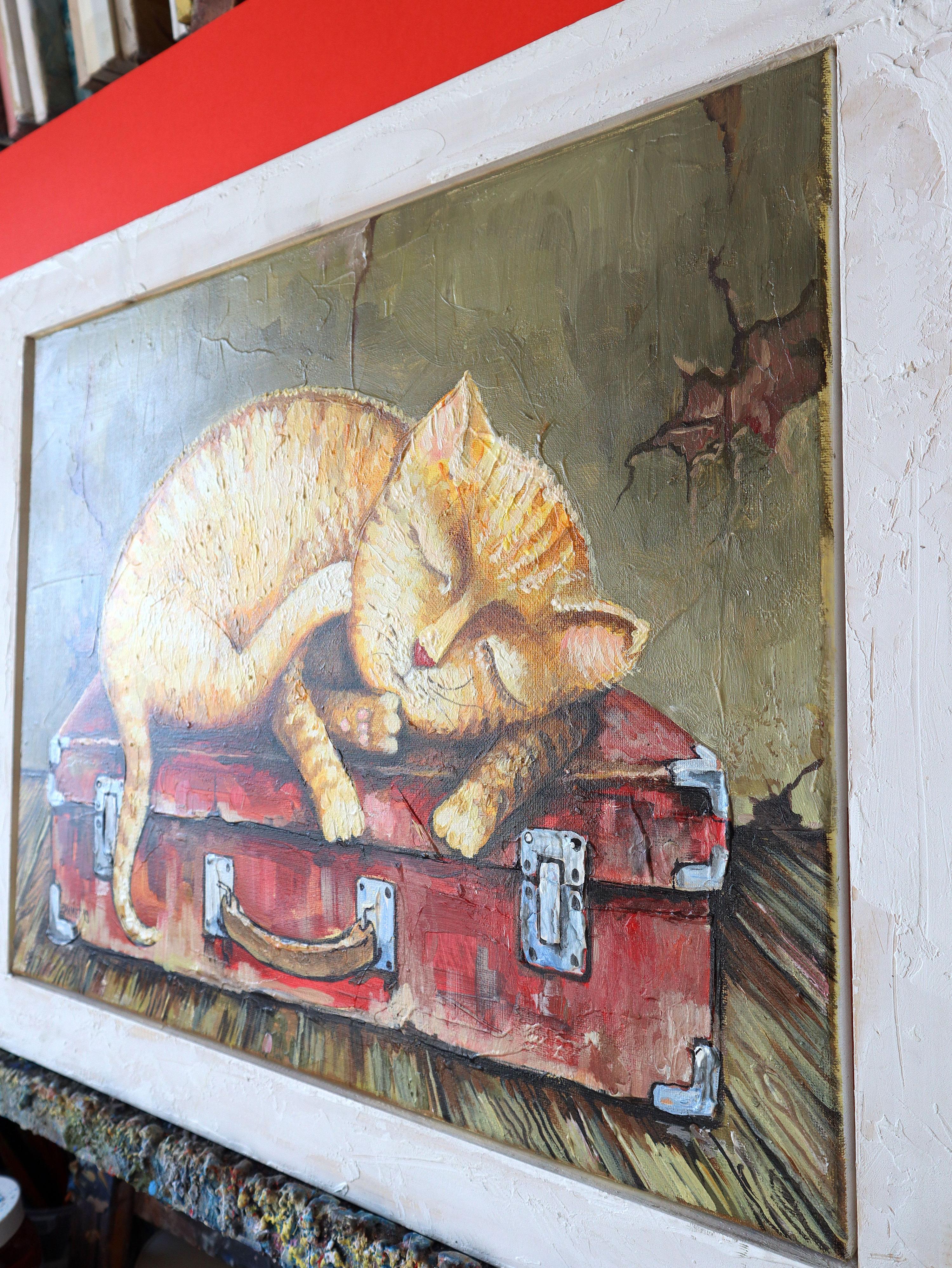 0LD SUITCASE. - Animal Painting Marrone di RAKHMET REDZHEPOV (RAMZI)